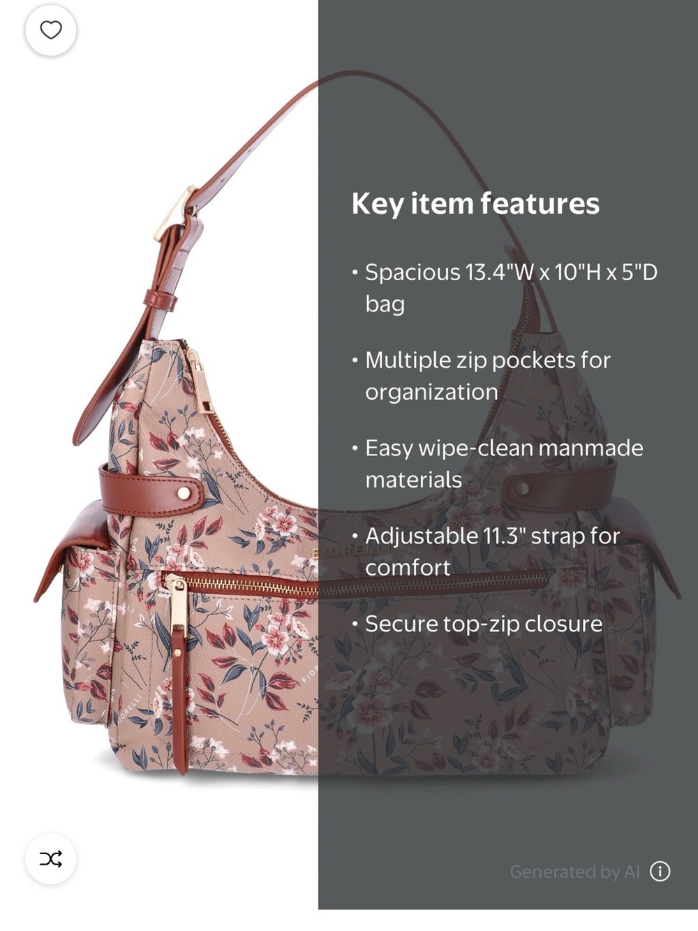 Floral Print Shoulder Bag - Picture 2 of 2